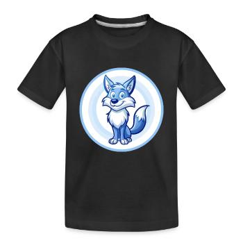 Kojote Blau Kawaii Cartoon Figur Clipart Haustier - Kinder Premium Bio T-Shirt - Schwarz - Vorne