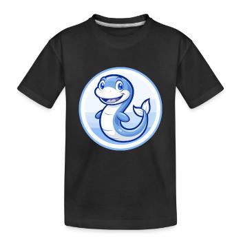 Eel Blue Cute Kawaii Cartoon Character Clipart Pet - Kids' Premium Organic T-Shirt - black - Front