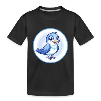 Kuckuck Vogel Blau Kawaii Cartoon Figur Clipart - Kinder Premium Bio T-Shirt - Schwarz - Vorne