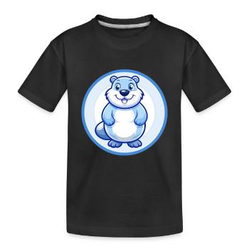 Murmeltier Blau Kawaii Cartoon Figur Clipart - Kinder Premium Bio T-Shirt - Schwarz - Vorne
