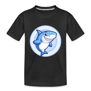 requin bleu kawaii dessin animé personnage clipart animal de compagnie - T-shirt bio Premium Enfant - noir - Devant
