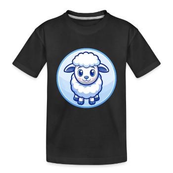 Sheep Blue Kawaii Cartoon Character Clipart Pet - Kids' Premium Organic T-Shirt - black - Front