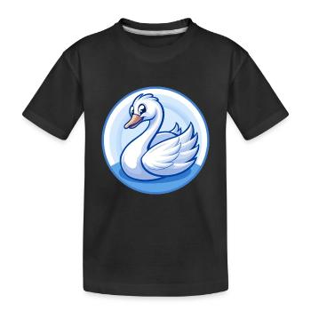 cygne bleu kawaii dessin animé personnage clipart animal de compagnie - T-shirt bio Premium Enfant - noir - Devant