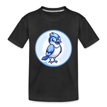Jay Bird Blau Kawaii Cartoon Figur Clipart Haustier - Kinder Premium Bio T-Shirt - Schwarz - Vorne