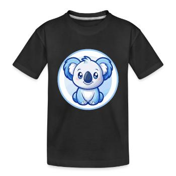 Koala Blau Kawaii Cartoon Figur Clipart Haustier - Kinder Premium Bio T-Shirt - Schwarz - Vorne