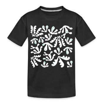 Abstrait Corail L Blanc Bleu Pois - T-shirt bio Premium Enfant - noir - Devant