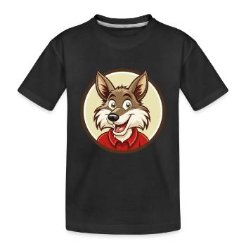 Kojote Bunte Kawaii Cartoon Figur Clipart - Kinder Premium Bio T-Shirt - Schwarz - Vorne