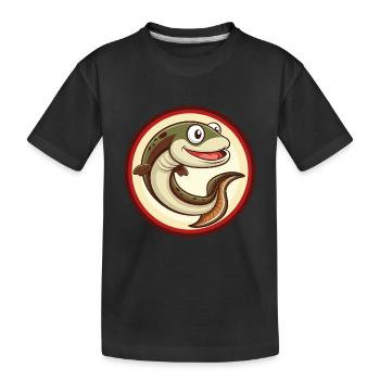 Eel Colorful Kawaii Cartoon Character Clipart Pet - Kids' Premium Organic T-Shirt - black - Front