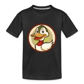 Canard Coloré Kawaii Dessin Animé Personnage Clipart Animal de compagnie - T-shirt bio Premium Enfant - noir - Devant