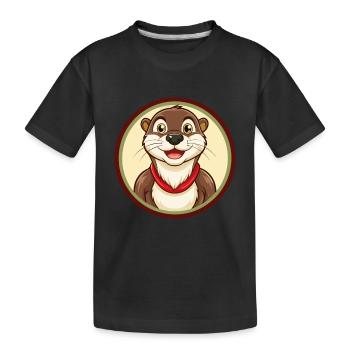 loutre coloré kawaii dessin animé personnage clipart - T-shirt bio Premium Enfant - noir - Devant
