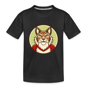 Luchs Bunt Kawaii Cartoon Figur Clipart Haustier - Kinder Premium Bio T-Shirt - Schwarz - Vorne