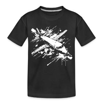 Avion Street Art - T-shirt bio Premium Enfant - noir - Devant