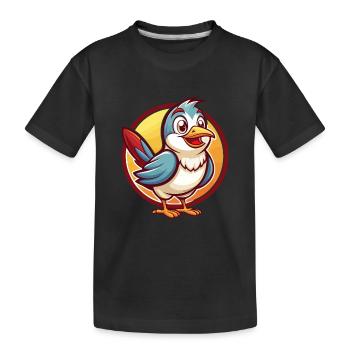Kuckuck Vogel Lustig Kawaii Cartoon Clipart Tier - Kinder Premium Bio T-Shirt - Schwarz - Vorne