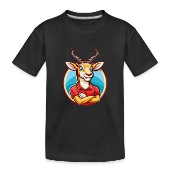 antilope drôle kawaii dessin animé clipart animal de compagnie - T-shirt bio Premium Enfant - noir - Devant
