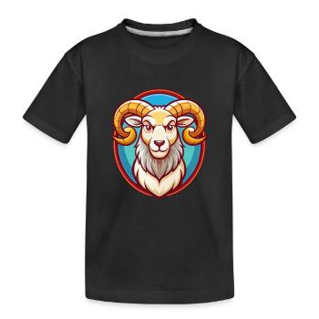 Ram Niedlich Lustig Kawaii Cartoon Clipart Tier Haustier - Kinder Premium Bio T-Shirt - Schwarz - Vorne