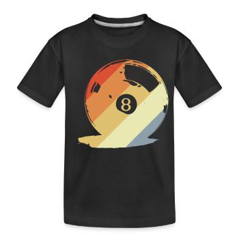 Retro Billardkugel Grafik - Kinder Premium Bio T-Shirt - Schwarz - Vorne