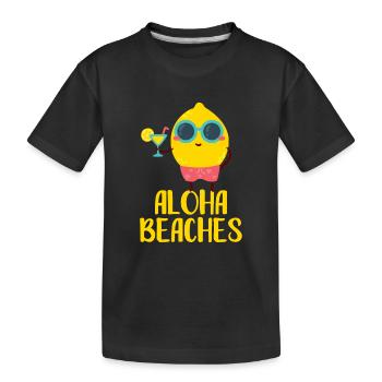 Escapade à la plage Cool Lemon Aloha - T-shirt bio Premium Enfant - noir - Devant