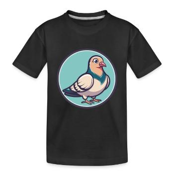 Dove Kawaii Cartoon Figur Tier Haustier Gesicht - Kinder Premium Bio T-Shirt - Schwarz - Vorne