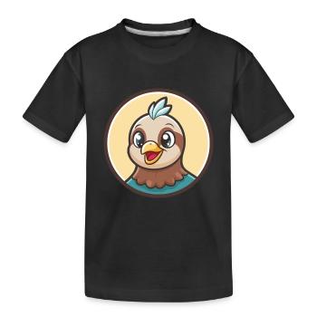 Dove Kawaii Cartoon Figur Tier Haustier Gesicht - Kinder Premium Bio T-Shirt - Schwarz - Vorne
