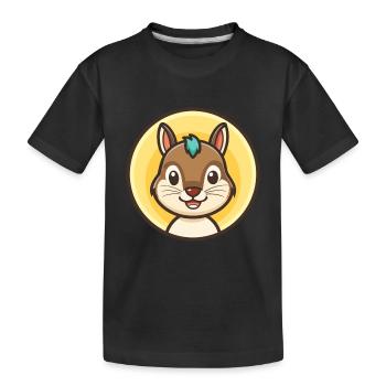 Eichhörnchen Kawaii Cartoon Figur Tier Haustier Gesicht - Kinder Premium Bio T-Shirt - Schwarz - Vorne