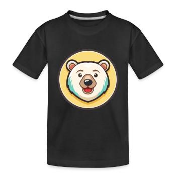 Eisbär Kawaii Cartoon Figur Tier Gesicht - Kinder Premium Bio T-Shirt - Schwarz - Vorne