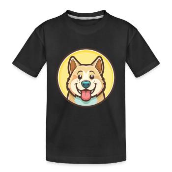 Akbash Hunderasse Cartoon Kawaii Clipart Tier Haustier - Kinder Premium Bio T-Shirt - Schwarz - Vorne