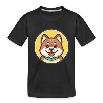 Amerikanischer Akita, Hunderasse, Cartoon, Kawaii Clipart - Kinder Premium Bio T-Shirt - Schwarz - Vorne