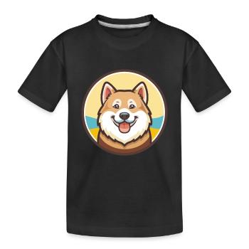 Argentinische Polarhunderasse Cartoon Kawaii Clipart - Kinder Premium Bio T-Shirt - Schwarz - Vorne