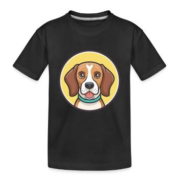 Beagle Harrier Hunderasse Cartoon Kawaii Clipart - Kinder Premium Bio T-Shirt - Schwarz - Vorne