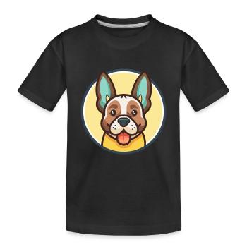 Braque Auvergne Chien Race Dessin animé Kawaii Clipart - T-shirt bio Premium Enfant - noir - Devant
