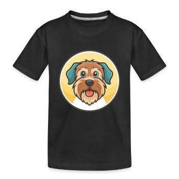 Briquet Griffon Vendéen Chien Race Dessin Animé Kawaii - T-shirt bio Premium Enfant - noir - Devant
