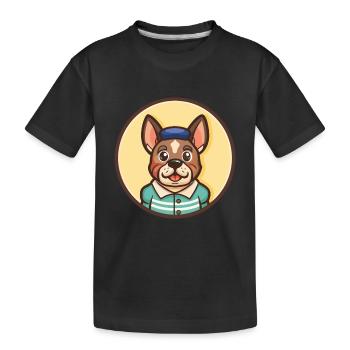 Braque Saint Germain Chien Race Dessin Animé Kawaii Pet - T-shirt bio Premium Enfant - noir - Devant