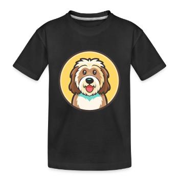 Catalan Sheepdog Dog Breed Cartoon Kawaii Clipart - Kids' Premium Organic T-Shirt - black - Front