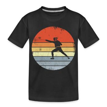 Vintage Fencing Sketch - Kids' Premium Organic T-Shirt - black - Front