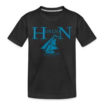 Boot und Horizont - Kinder Premium Bio T-Shirt - Schwarz - Vorne
