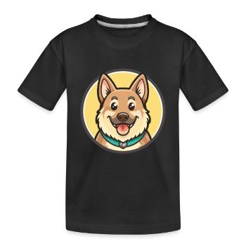 Chinook-Hunderasse, Zeichentrickfigur, Kawaii Clipart - Kinder Premium Bio T-Shirt - Schwarz - Vorne