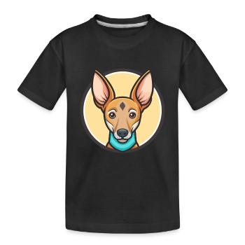 Cirneco Dell Etna Hunderasse Cartoon Kawaii Clipart - Kinder Premium Bio T-Shirt - Schwarz - Vorne