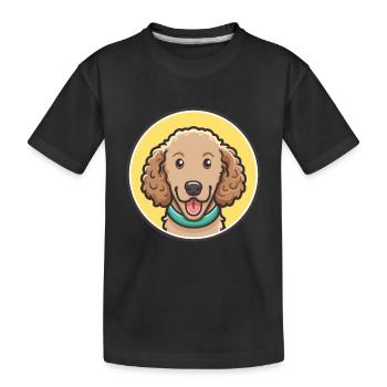 Curly Coated Retriever Dog Breed Cartoon Kawaii - Kids' Premium Organic T-Shirt - black - Front