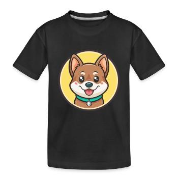 Kuri Hund Rasse Cartoon Kawaii Clipart Illustration - Kinder Premium Bio T-Shirt - Schwarz - Vorne