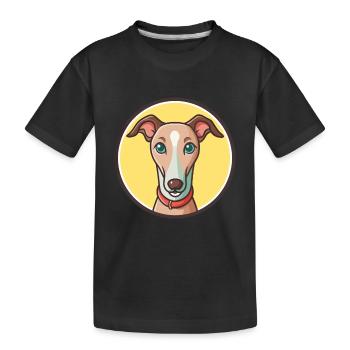 Lurcher chien race dessin animé personnage Kawaii Clipart - T-shirt bio Premium Enfant - noir - Devant