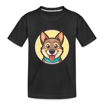 Chien bâtard race dessin animé personnage Kawaii Clipart - T-shirt bio Premium Enfant - noir - Devant