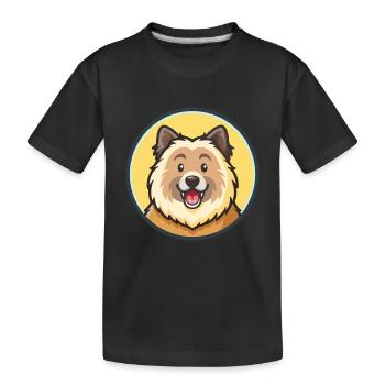 Chien de berger de l’Himalaya Chien Race Dessin animé Kawaii - T-shirt bio Premium Enfant - noir - Devant