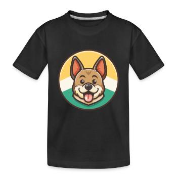 Magyar Agar Chien Race Drôle Dessin animé Kawaii Clipart - T-shirt bio Premium Enfant - noir - Devant