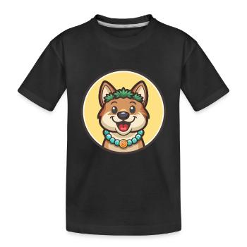 Polynésien Chien Race Dessin Animé Kawaii Clipart Animal - T-shirt bio Premium Enfant - noir - Devant