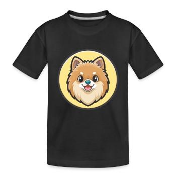 Poméranien Allemand Spitz Chien Race Dessin Animé Kawaii - T-shirt bio Premium Enfant - noir - Devant