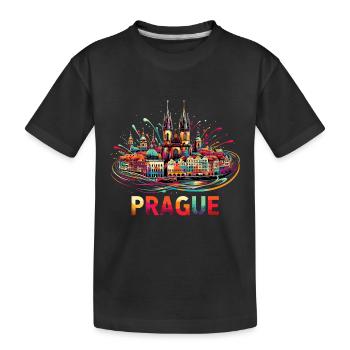 Prag Hauptstadt Tschechien Geschenk - Kinder Premium Bio T-Shirt - Schwarz - Vorne
