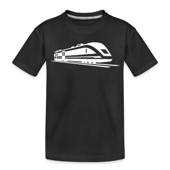 Train Drawing - Kids' Premium Organic T-Shirt - black - Front