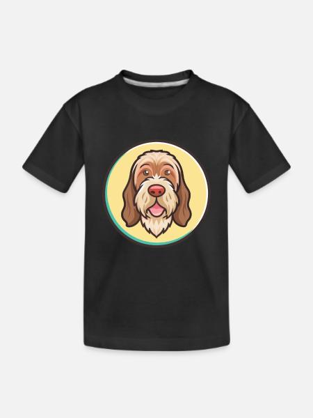 Spinone Italiano Dog Breed Cartoon Kawaii Clipart - Kids' Premium Organic T-Shirt - black