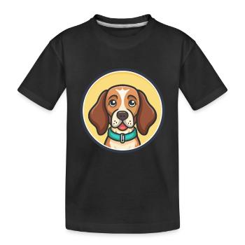 Chien de Styrie à poil grossier chien race dessin animé animal de compagnie - T-shirt bio Premium Enfant - noir - Devant