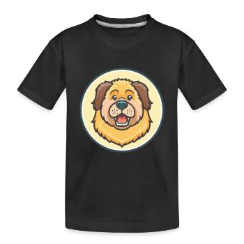 Tibetische Dogge Hund Rasse Karikatur Kawaii Clipart - Kinder Premium Bio T-Shirt - Schwarz - Vorne